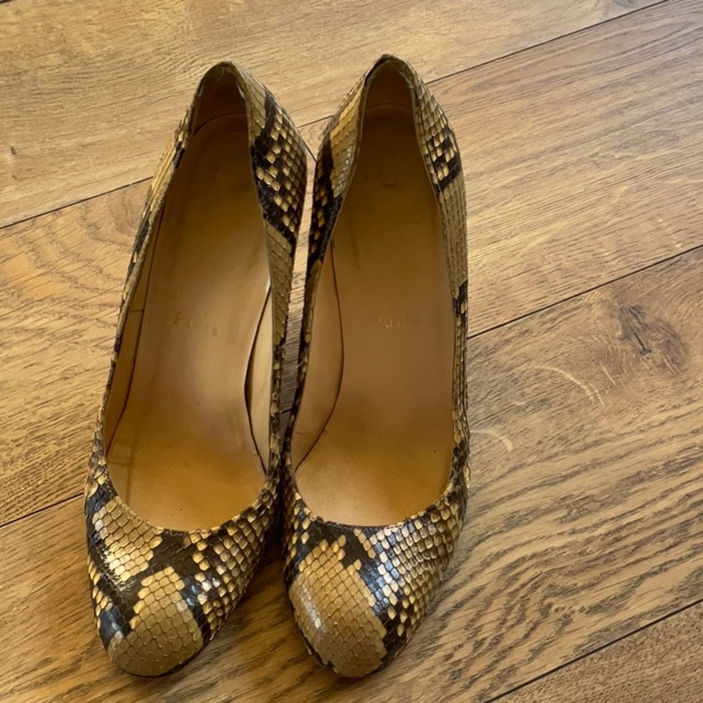 Christian Louboutin wedged snakeskin